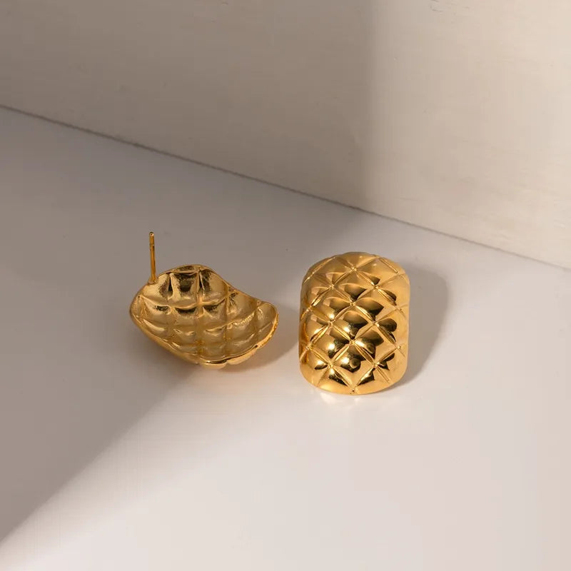 Golden Quilted Studs